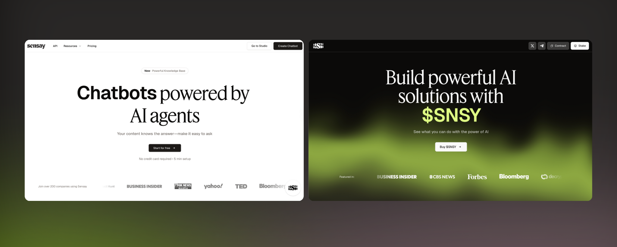 New Sensay Websites 